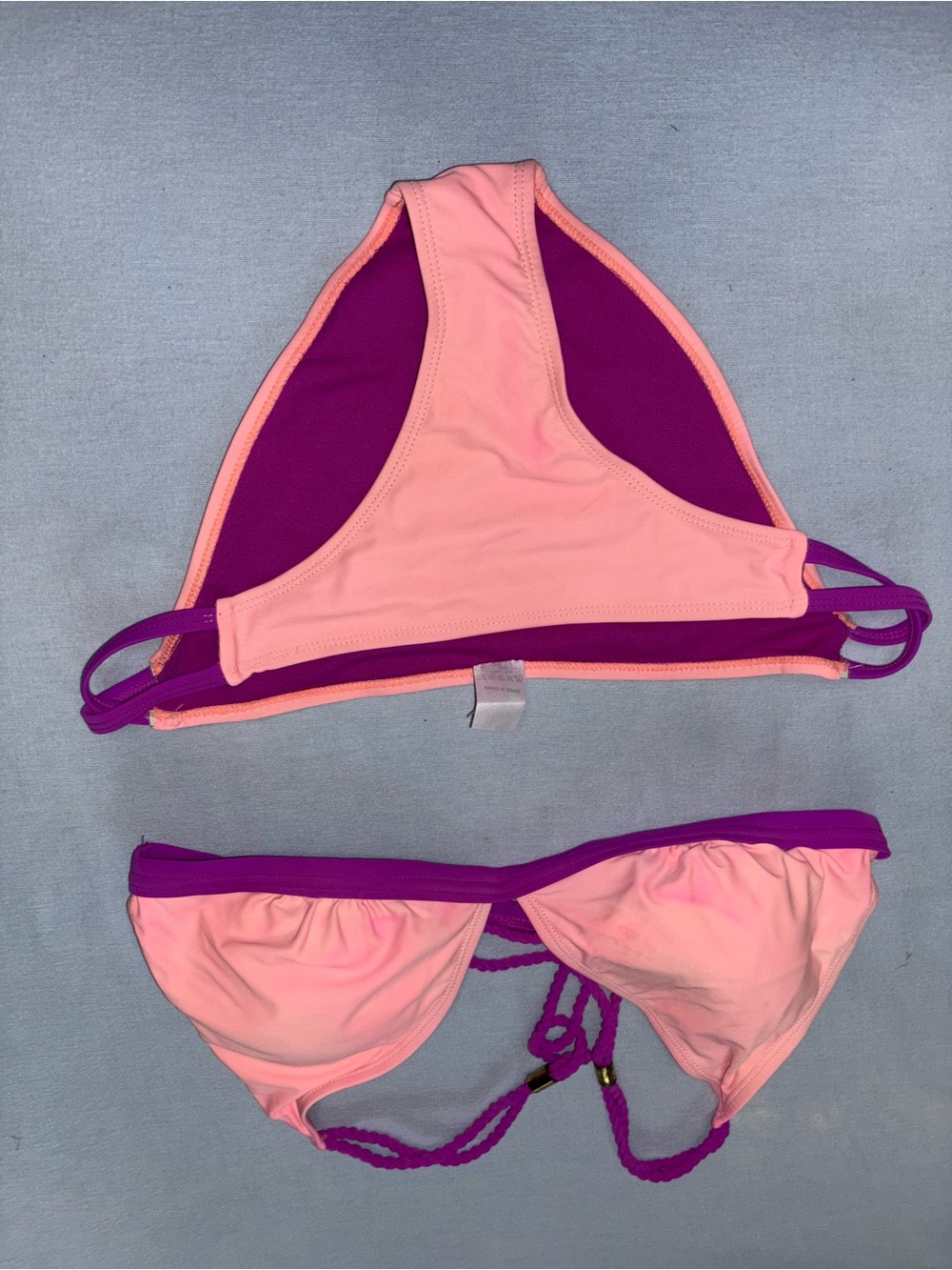 YMI Peach and Magenta Reversible Bikini Top